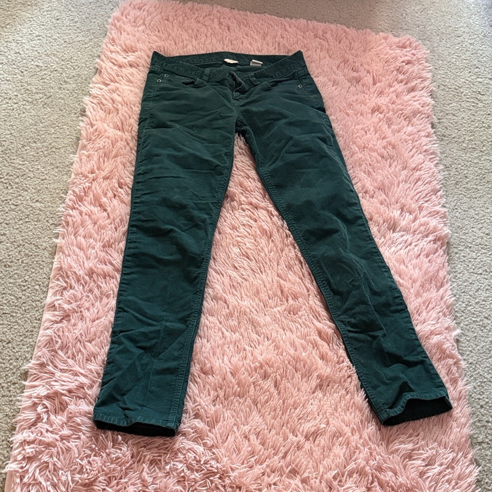 J. Crew Forest Green Corduroy Trousers